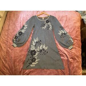 Vintage Y2k Does 30s Balloon Sleeve Knit Sweater Dress Size XS WhimsiGoth Twee